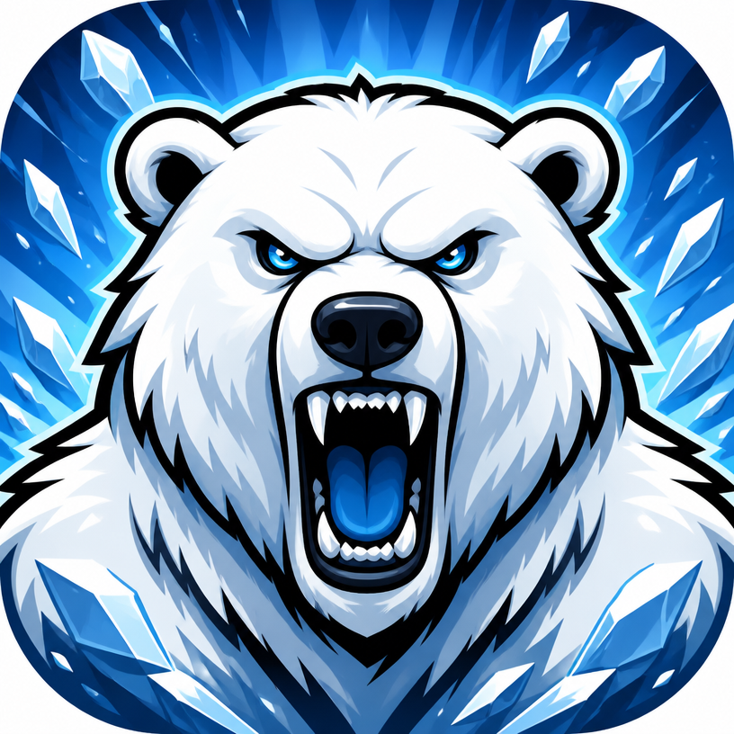 Polar bear team mascot illustration