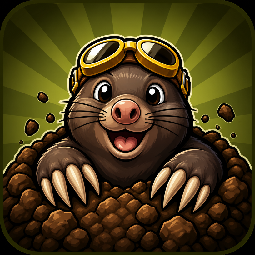 Goggled mole team mascot illustration